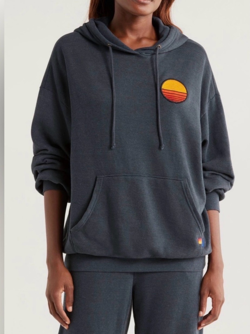 Aviator Nation Sunset Patch Pullover Relaxed Hoodie